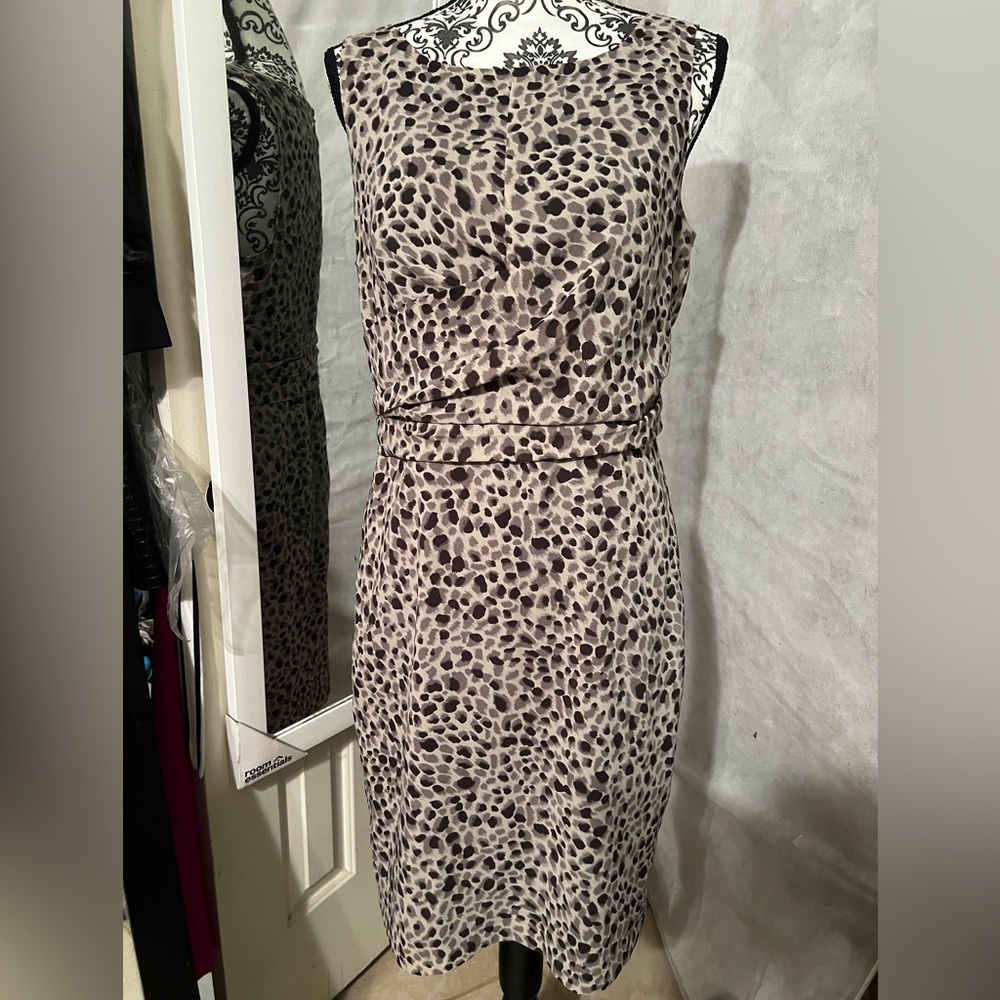 Ann Taylor Black and Cream Animal Print Dress